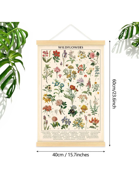 Póster Vintage de Flores Silvestres 40x60 cm con Marco Póster Vintage de Flores Silvestres 40x60 cm con Marco
