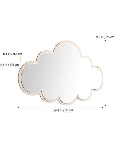Espejo Nube de Madera FOMIYES Antideslizante 38x25 cm
