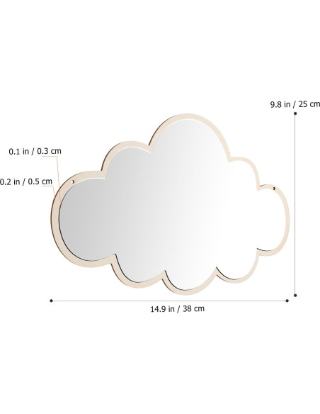 Espejo Nube de Madera FOMIYES Antideslizante 38x25 cm Espejo Nube de Madera FOMIYES Antideslizante 38x25 cm