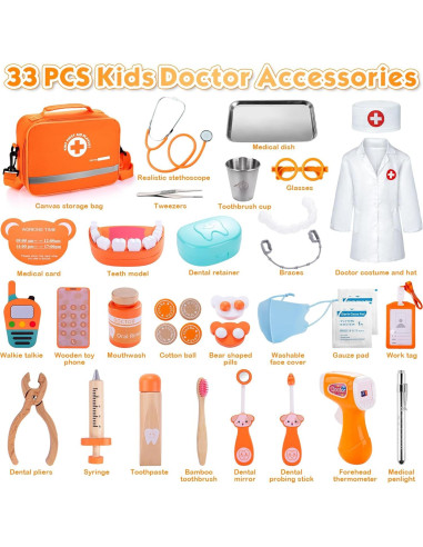 Kit de Doctor y Dentista EFO SHM 33 Piezas para Niños 3-5 Años