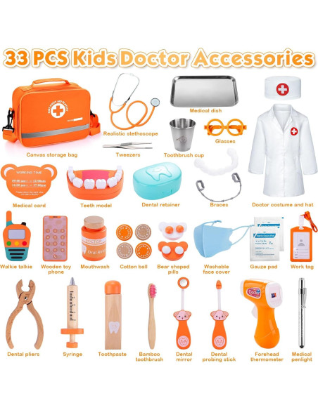 Kit de Doctor y Dentista EFO SHM 33 Piezas para Niños 3-5 Años Kit de Doctor y Dentista EFO SHM 33 Piezas para Niños 3-5 Años