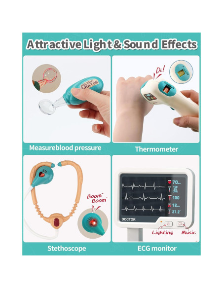 Kit Médico de Doctor Jovow para Niños 3-8 Años con Sonido Kit Médico de Doctor Jovow para Niños 3-8 Años con Sonido