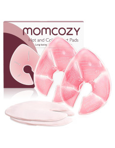 Paquete de Terapia para Senos Momcozy Rosa - Almohadillas Calientes y Frías