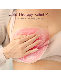 Paquete de Terapia para Senos Momcozy Rosa - Almohadillas Calientes y Frías 2