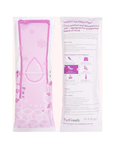 Compresas Postparto 2-en-1 PurComfy - 10 Unidades Alivio Dolor