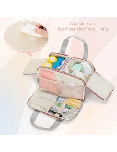 Bolsa Tote Extractor de Leche Wearable Damero Nylon 29.2x17.1cm Bolsa Tote Extractor de Leche Wearable Damero Nylon 29.2x17.1cm