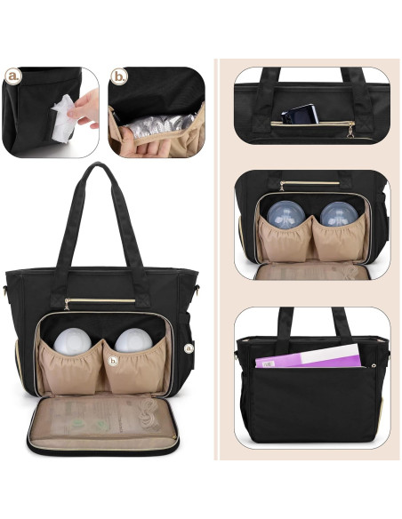 Bolsa Extractor de Leche BAFASO Portátil con Enfriador Negro Bolsa Extractor de Leche BAFASO Portátil con Enfriador Negro