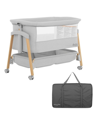 Cuna Portátil Evolur Lullaby con Ruedas y 7 Alturas Ajustables