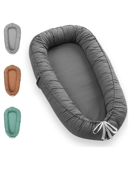 Funda Reversible para Cuna de Bebé HDJ-15 Algodón Gris Oscuro Funda Reversible para Cuna de Bebé HDJ-15 Algodón Gris Oscuro