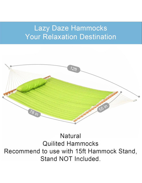 Hamaca Acolchada Doble Lazy Daze Verde Limón 3.66m 204kg Hamaca Acolchada Doble Lazy Daze Verde Limón 3.66m 204kg