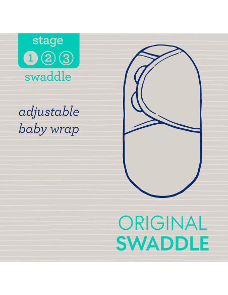 SwaddleMe Original Swaddle Pequeño 0-3 Meses 2-Pack Rayas Grises SwaddleMe Original Swaddle Pequeño 0-3 Meses 2-Pack Rayas Grises