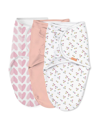 SwaddleMe Original Swaddle 3-Pack Algodón Corazones Bebé 0-3 Meses