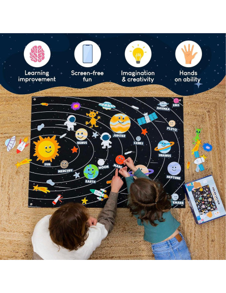 Sistema Solar para Niños BONNYCO con 61 Figuras de Fieltro Sistema Solar para Niños BONNYCO con 61 Figuras de Fieltro