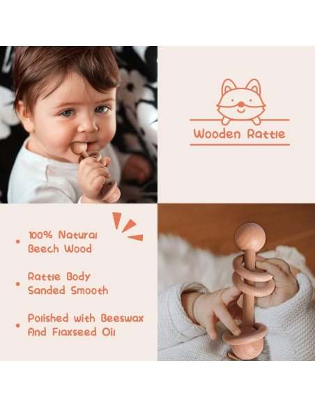 Canasta de Regalo para Bebés iAOVUEBY - Manta, Sonajero, Baberos Canasta de Regalo para Bebés iAOVUEBY - Manta, Sonajero, Baberos