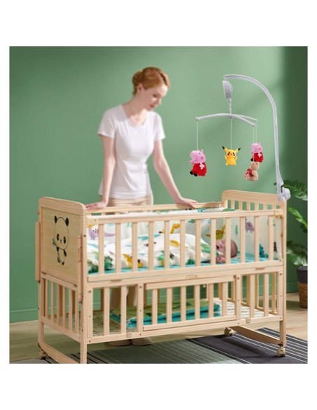 Móvil de Cuna Musical Alovexiong 66cm Blanco con Soporte Móvil de Cuna Musical Alovexiong 66cm Blanco con Soporte