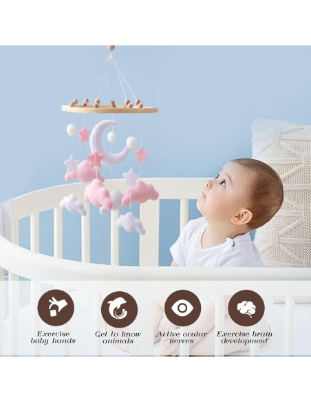 Móvil de Guardería Ceecolia Rosa Ajustable para Cuna Bebé Móvil de Guardería Ceecolia Rosa Ajustable para Cuna Bebé