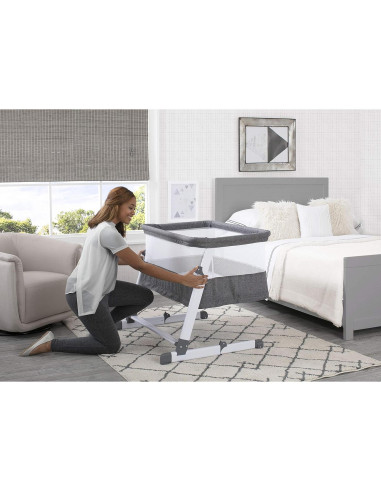 Cuna Lateral 2 en 1 Simmons Kids Room2Grow Ajustable Gris