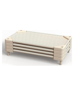 Camas apilables para preescolar NOUJULOUN 4 unidades beige claro
