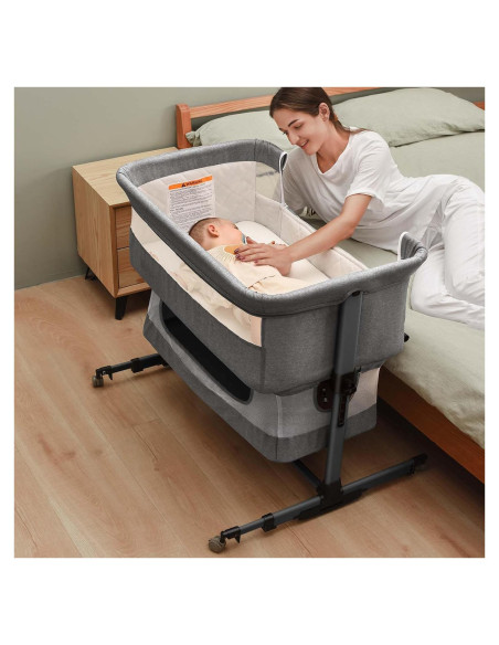 Cuna 3 en 1 Soobaby Gris Ajustable Portátil para Bebés Cuna 3 en 1 Soobaby Gris Ajustable Portátil para Bebés