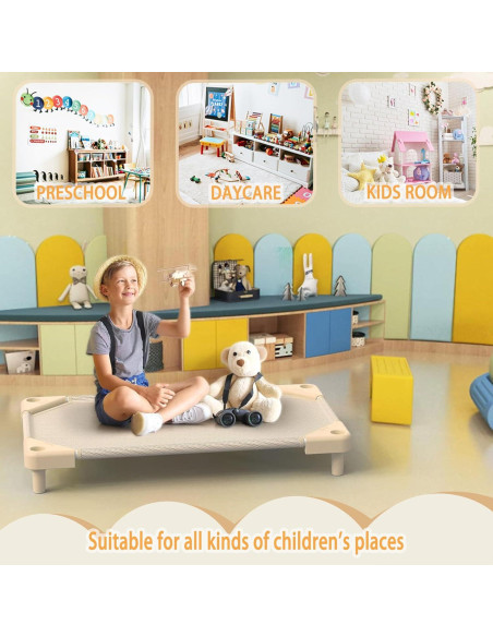 Camas apilables para preescolar NOUJULOUN 4 unidades beige claro Camas apilables para preescolar NOUJULOUN 4 unidades beige claro