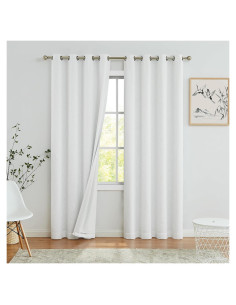 Cortinas Blackout Central Park 50x84" 2 Paneles Blanco Crema