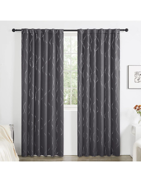 Cortinas Opacas Deconovo 132x214 cm 2 Paneles Gris Oscuro Cortinas Opacas Deconovo 132x214 cm 2 Paneles Gris Oscuro