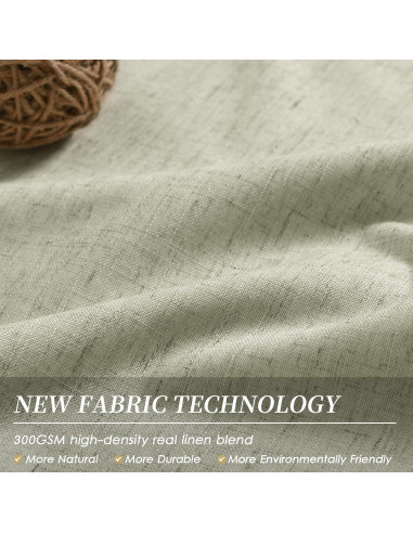 Cortinas Opacas BOODII Verde Salvia 213x132 cm Paquete de 2