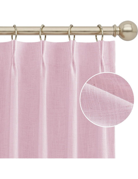 Cortinas Plisadas Opacas HOMEIDEAS Rosa Claro 2 Paneles 100% Luz Cortinas Plisadas Opacas HOMEIDEAS Rosa Claro 2 Paneles 100% Luz
