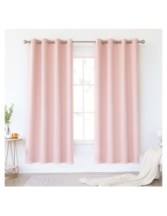 Cortinas Opacas KEQIAOSUOCAI Rosa Bebé 132x183 cm - 2 Paneles