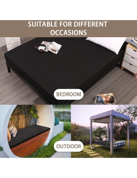 Protector de Colchón Impermeable Mecerock Queen Negro 203x152cm Protector de Colchón Impermeable Mecerock Queen Negro 203x152cm