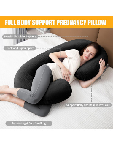Almohada de Embarazo 1 MIDDLE ONE C Negra para Dormir