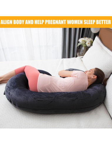 Almohada de Embarazo 1 MIDDLE ONE C Negra para Dormir