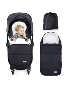 Saco de pies Orzbow negro para cochecito 90x48 cm