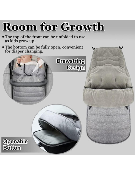 Saco Térmico para Cochecito XIFAMNIY Impermeable Gris 0.68kg Saco Térmico para Cochecito XIFAMNIY Impermeable Gris 0.68kg