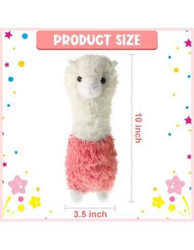 Peluche Llama Alpaca Chalyna 2 Piezas 25.4 cm Verde Rosa