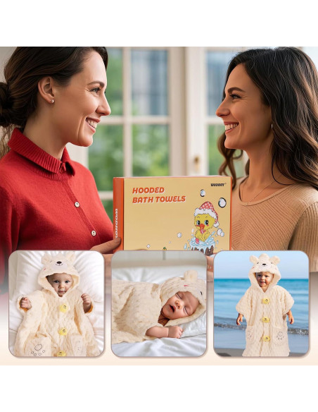 Poncho Toalla para Niños WODHOY Oveja Beige, Suave y Absorbente Poncho Toalla para Niños WODHOY Oveja Beige, Suave y Absorbente
