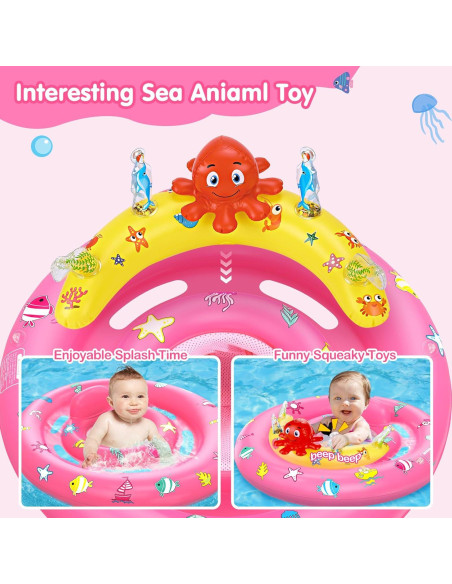 Flotador inflable HINZER para bebés con toldo UPF50+ 31" Flotador inflable HINZER para bebés con toldo UPF50+ 31"