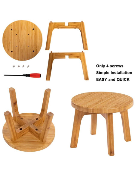Taburete de Bambú GOBAM 18.5 cm - Resistente hasta 136 kg Taburete de Bambú GOBAM 18.5 cm - Resistente hasta 136 kg