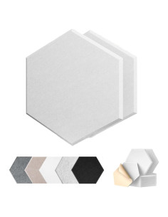 Paneles Acústicos HONORIA 12 Piezas Hexagonales 30.48x25.4 cm Blanco