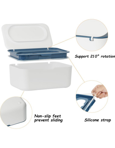 Dispensador de Toallitas Seposeve Azul, Recargable, 80 Piezas