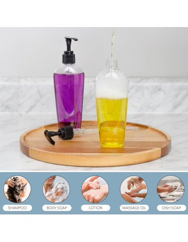 Botellas de Plástico Ovaladas 8 oz Cornucopia - Paquete de 8