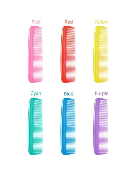 Set de 12 Peines de Plástico Leinuosen para Cabello - Colores Variados Set de 12 Peines de Plástico Leinuosen para Cabello - Colores Variados