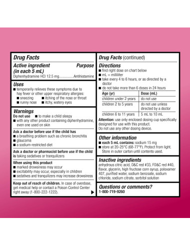 Solución Oral para Alergias Niños Amazon Basic Care 118 mL Cereza