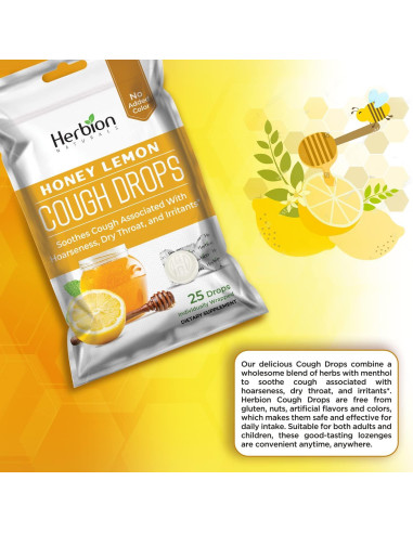 Caramelos para la Tos Herbion Naturals Miel Limón 25 Unidades
