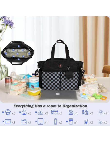 Bolsa de Pañales SUPROMOMI Grande Negra para Bebé 40x29x16 cm Bolsa de Pañales SUPROMOMI Grande Negra para Bebé 40x29x16 cm