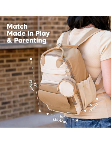 Mochila para Pañales KeaBabies Play Latte - 12L, Impermeable