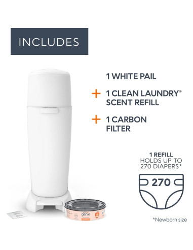 Pail Diaper Genie Complete Blanco con Control de Olores
