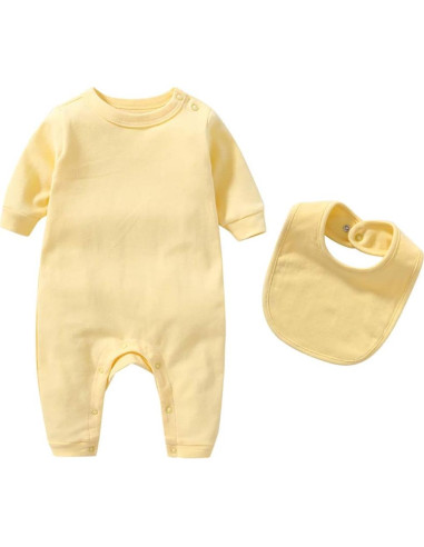 Conjunto 6 en 1 Bebé Algodón Orgánico Amarillo 0-3 Meses