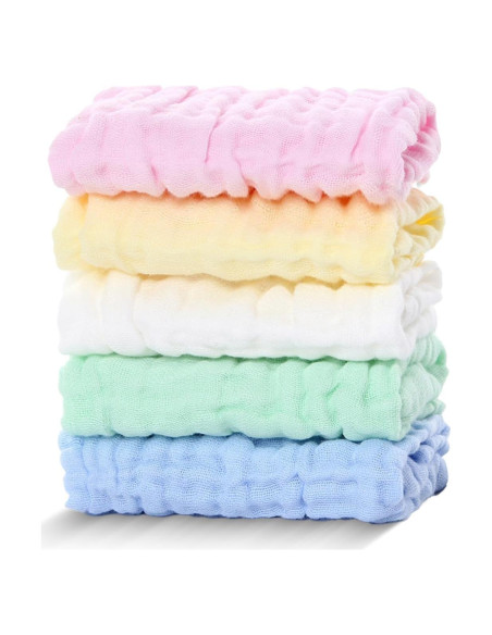 Toallitas de bebé DAMATCH 30x30 cm 5 Pack Algodón Suaves Toallitas de bebé DAMATCH 30x30 cm 5 Pack Algodón Suaves