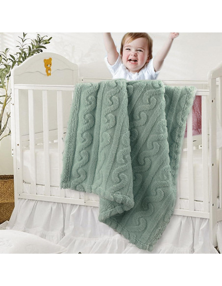 Manta para Bebés HOMRITAR 3D Suave 76x102 cm Verde Celadón Manta para Bebés HOMRITAR 3D Suave 76x102 cm Verde Celadón
